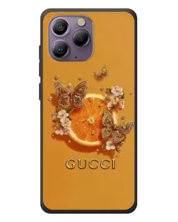 Чехол для Blackview A96 с картинкой «Gucci — золотые бабочки»