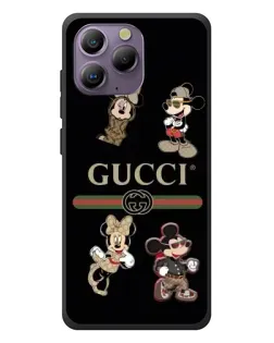 Чехол для Blackview A96 с картинкой «Gucci — герои Disney и монограмма»