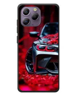 Чохол для Blackview A96 з картинкою «Спортивна BMW та квіти»