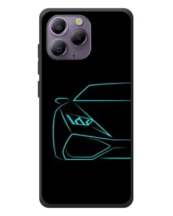 Чехол для Blackview A96 с картинкой «Голубой силуэт Lamborghini»