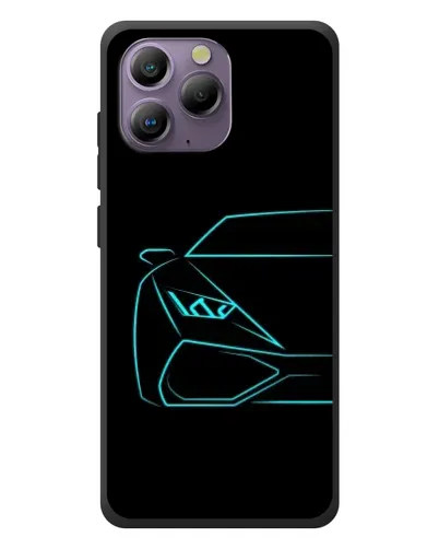 Чехол для Blackview A96 с картинкой «Голубой силуэт Lamborghini»