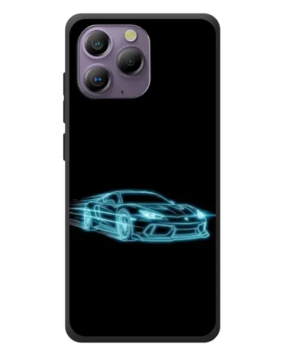 Чехол для Blackview A96 с картинкой «Неоновый контур Lamborghini»