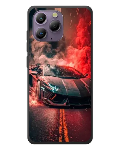 Чехол для Blackview A96 с картинкой «Lamborghini красный дым»