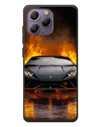 Чехол для Blackview A96 с картинкой «Lamborghini в огне»
