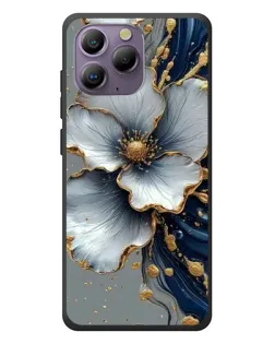 Чохол для Blackview A96 з картинкою «Біла квітка та золотий флюїд»