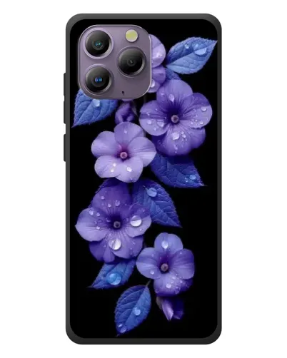 Чохол для Blackview A96 з картинкою «Фіолетові квіти з росою»