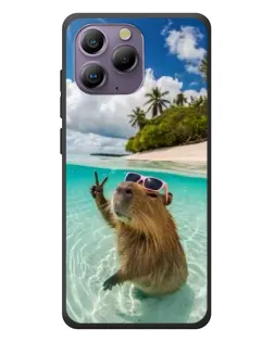 Чехол для Blackview A96 с картинкой «Капибара на море»