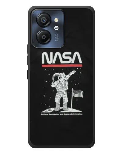 Чехол для Blackview Color 8 с картинкой «NASA — шагаем по Луне»