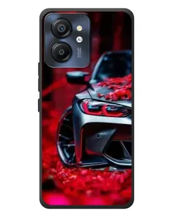 Чехол для Blackview Color 8 с картинкой «Спортивная BMW и цветы»