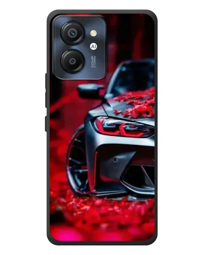 Чехол для Blackview Color 8 с картинкой «Спортивная BMW и цветы»