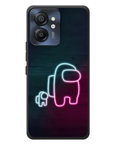 Чехол для Blackview Color 8 с картинкой «Among Us неон-арт»