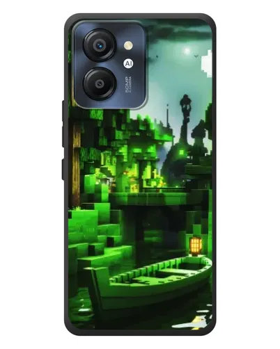 Чехол для Blackview Color 8 с картинкой «Minecraft лесной пейзаж»