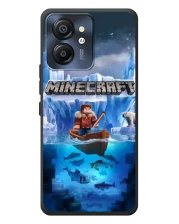 Чехол для Blackview Color 8 с картинкой «Minecraft ледяной мир»