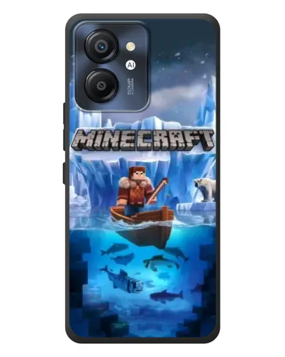 Чехол для Blackview Color 8 с картинкой «Minecraft ледяной мир»