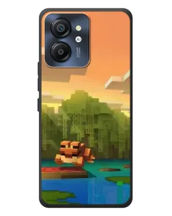 Чехол для Blackview Color 8 с картинкой «Майнкрафт закат солнца»