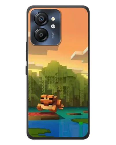 Чехол для Blackview Color 8 с картинкой «Майнкрафт закат солнца»