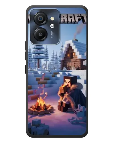 Чехол для Blackview Color 8 с картинкой «Зимний Minecraft»