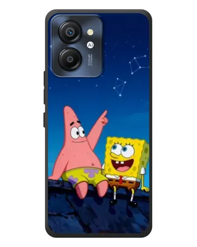 Чехол для Blackview Color 8 с картинкой «Губка Боб и Патрик ночью»