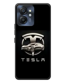 Чехол для Blackview Color 8 с картинкой «Tesla — серебристое авто»
