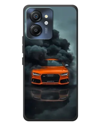 Чехол для Blackview Color 8 с картинкой «Audi в облаках дыма»