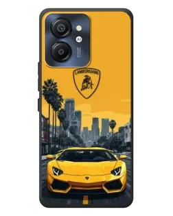Чехол для Blackview Color 8 с картинкой «Желтый Lamborghini город»