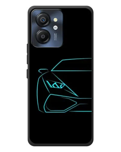 Чехол для Blackview Color 8 с картинкой «Голубой силуэт Lamborghini»