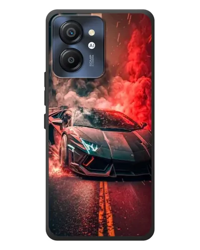 Чехол для Blackview Color 8 с картинкой «Lamborghini красный дым»