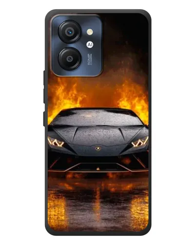 Чехол для Blackview Color 8 с картинкой «Lamborghini в огне»