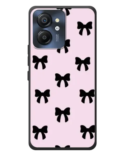 Чехол для Blackview Color 8 с картинкой «Черные банты Coquette»