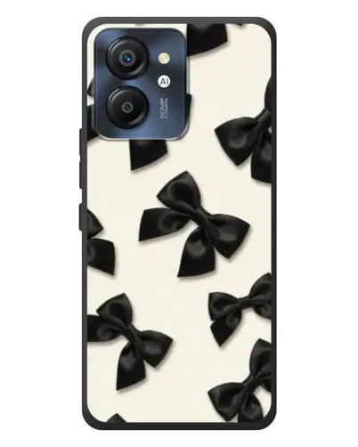 Чехол для Blackview Color 8 с картинкой «Черные бантики»