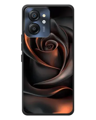 Чехол для Blackview Color 8 с картинкой «Шелковая черная роза»