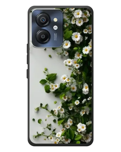 Чехол для Blackview Color 8 с картинкой «Ветка мелких белых цветов»