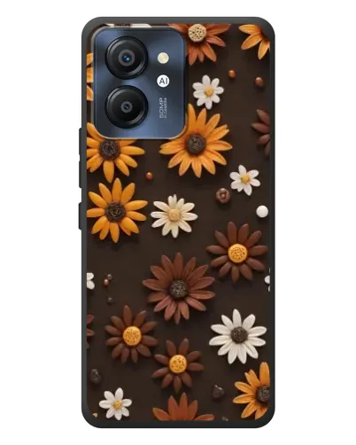 Чехол для Blackview Color 8 с картинкой «Узор из маленьких подсолнухов»