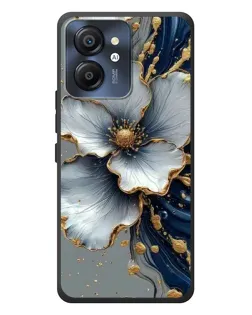 Чехол для Blackview Color 8 с картинкой «Белый цветок и золотой флюид»