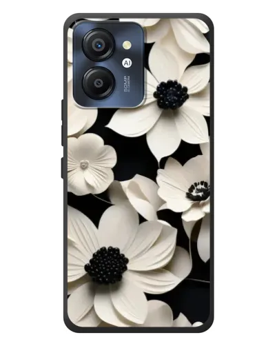 Чехол для Blackview Color 8 с картинкой «Объемные белые цветы»
