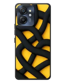 Чехол для Blackview Color 8 с картинкой «Черное желтое переплетение»