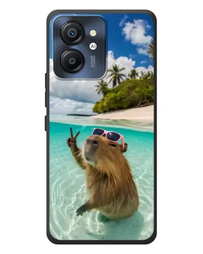 Чехол для Blackview Color 8 с картинкой «Капибара на море»