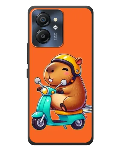 Чехол для Blackview Color 8 с картинкой «Капибара на скутере»