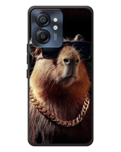 Чехол для Blackview Color 8 с картинкой «Капибара золотая цепь»