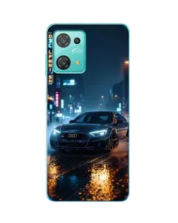 Чехол для Blackview Oscal C30 Pro с картинкой «Ночной город и Audi»