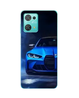 Чехол для Blackview Oscal C30 с картинкой «Голубая BMW M4»