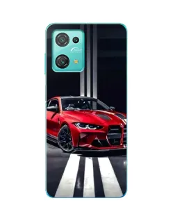 Чехол для Blackview Oscal C30 с картинкой «Красная BMW на дороге»