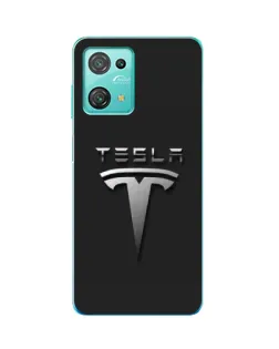 Чехол для Blackview Oscal C30 с картинкой «Стальной логотип Tesla»