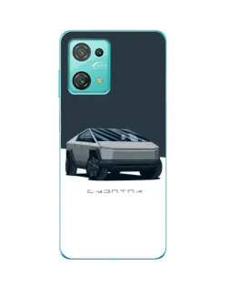 Чехол для Blackview Oscal C30 с картинкой «Серебристый Cybertruck Tesla»