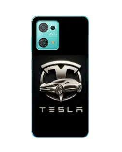 Чехол для Blackview Oscal C30 с картинкой «Tesla — серебристое авто»