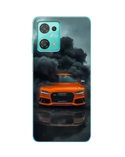 Чохол для Blackview Oscal C30 з картинкою «Audi у хмарах диму»
