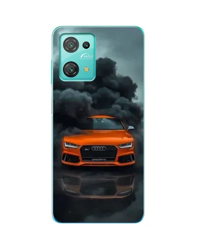 Чехол для Blackview Oscal C30 с картинкой «Audi в облаках дыма»