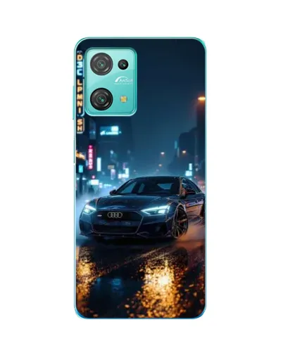 Чехол для Blackview Oscal C30 с картинкой «Ночной город и Audi»
