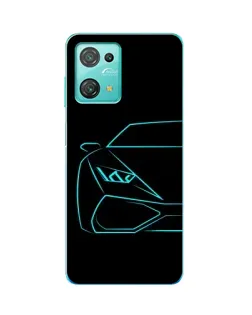 Чехол для Blackview Oscal C30 с картинкой «Голубой силуэт Lamborghini»