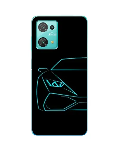 Чехол для Blackview Oscal C30 с картинкой «Голубой силуэт Lamborghini»